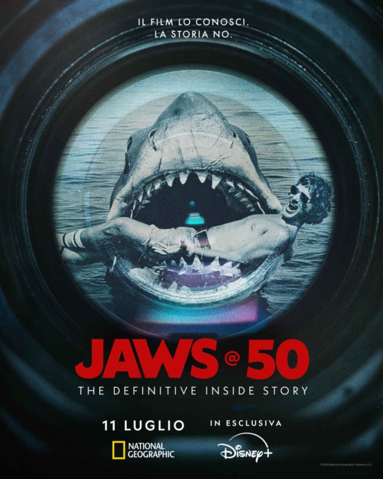 la Key Art di Jaws @ 50: The Definitive Inside Story, documentario di Laurent Bouzereau