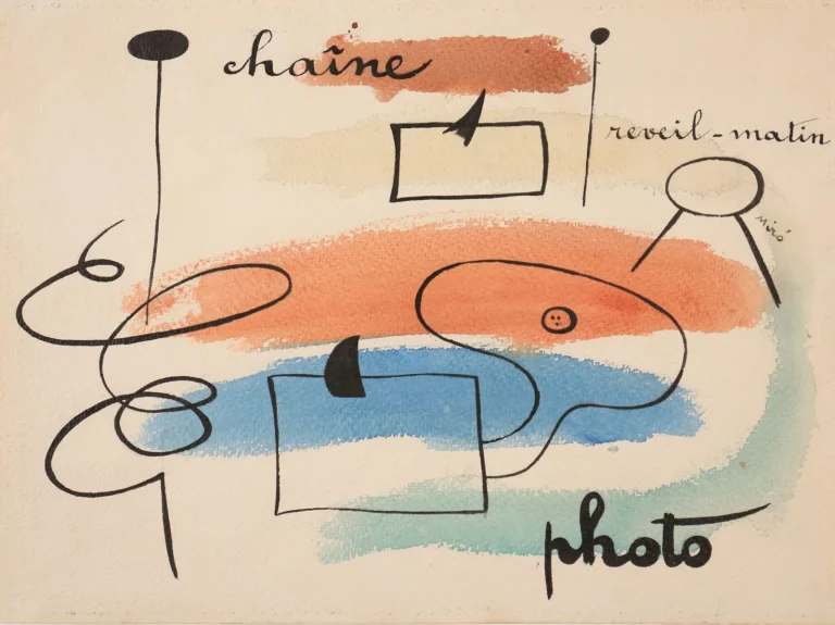 Joan Miró Signes et figurations 19 décembre 1935 Acquerello, inchiostro e iscrizioni su carta 33 × 44,5 cm Collezione Galerie de la Présidence, Parigi