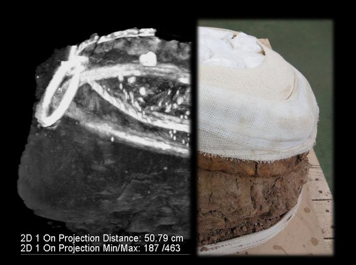 Cauldron and CT scan montage. Photo Credits: University of Leicester