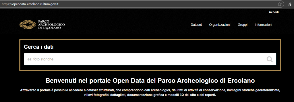 Parco Archeologico di Ercolano, ecco il Portale Open Data