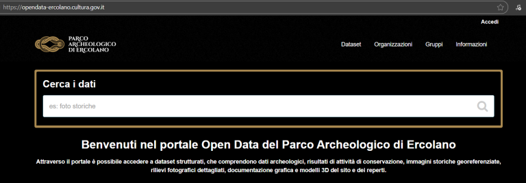 Parco Archeologico di Ercolano, ecco il Portale Open Data
