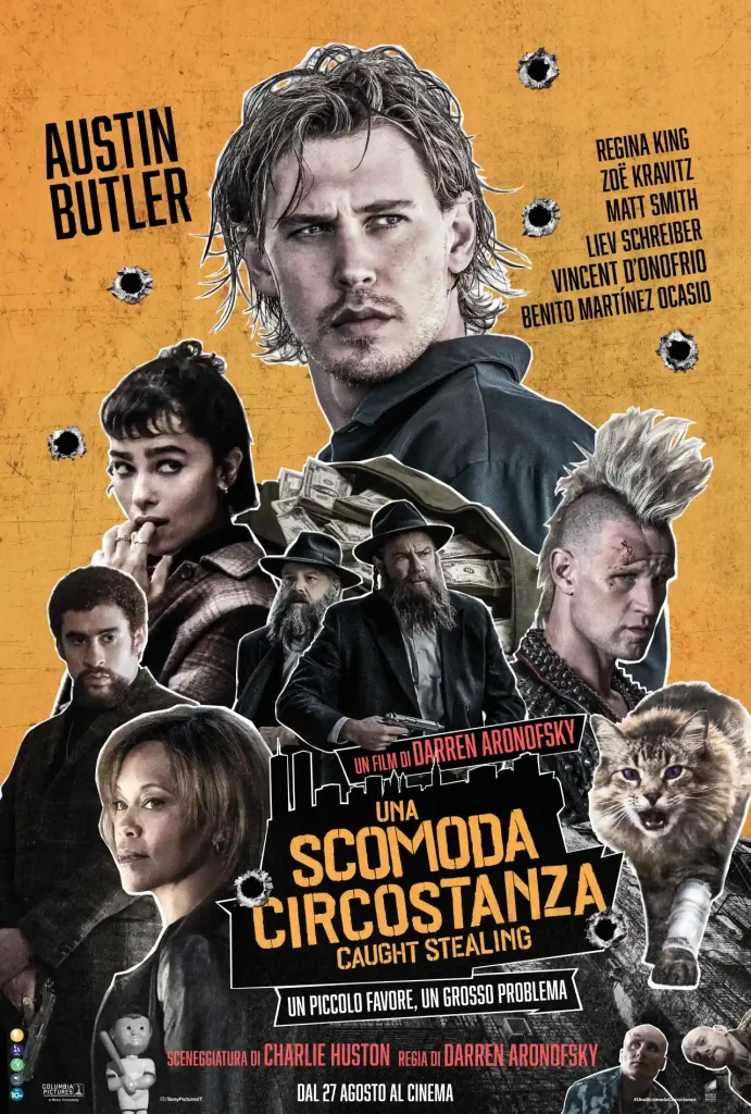 il poster del film Una scomoda circostanza – Caught Stealing, regia di Darren Aronofsky