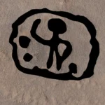 Martial image of subjugation (drawing): The ruler tramples a man (lying). The two round circular areas behind this are not balls, but rather decapitated heads. Photo: Johann Thiele Culture and Power in Pre-Pharaonic Egypt, Visualizing Claims to Sovereignty in the Socio-Cultural Periphery of Wadi el Malik and Wadi Na’am during the Fourth Millennium, a new book by Ludwig D. Morenz and Mohamed Abdelhay Abu Bakr