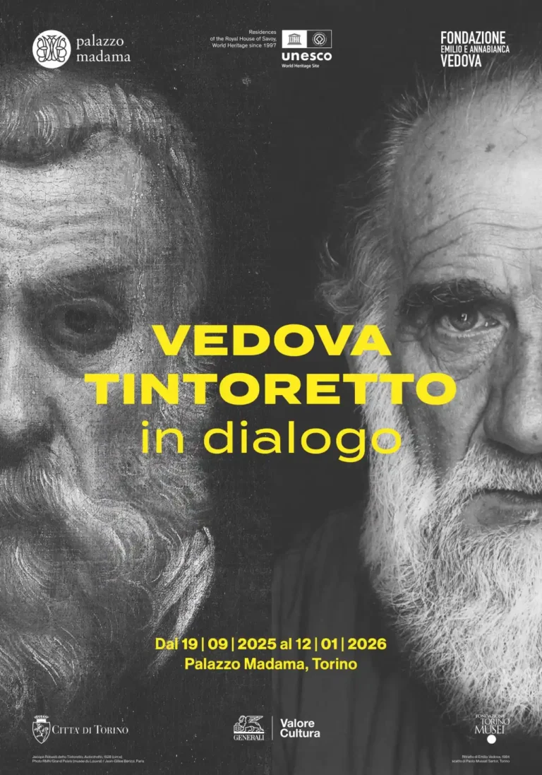 la locandina della mostra Vedova Tintoretto in dialogo