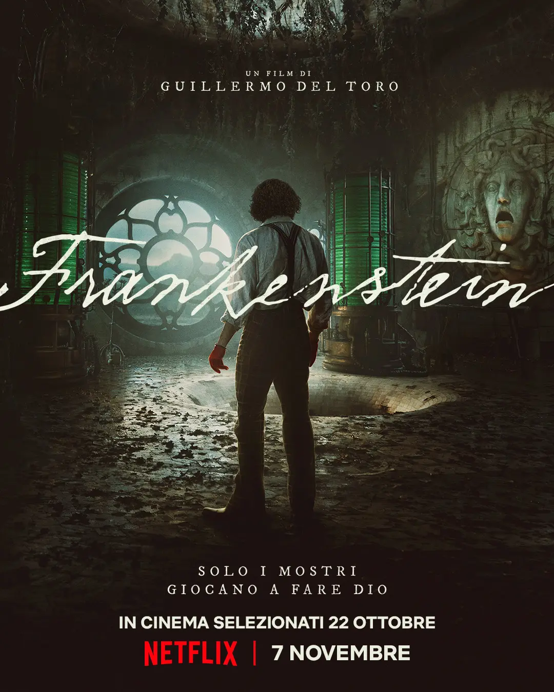 il poster del film Frankenstein, regia di Guillermo del Toro