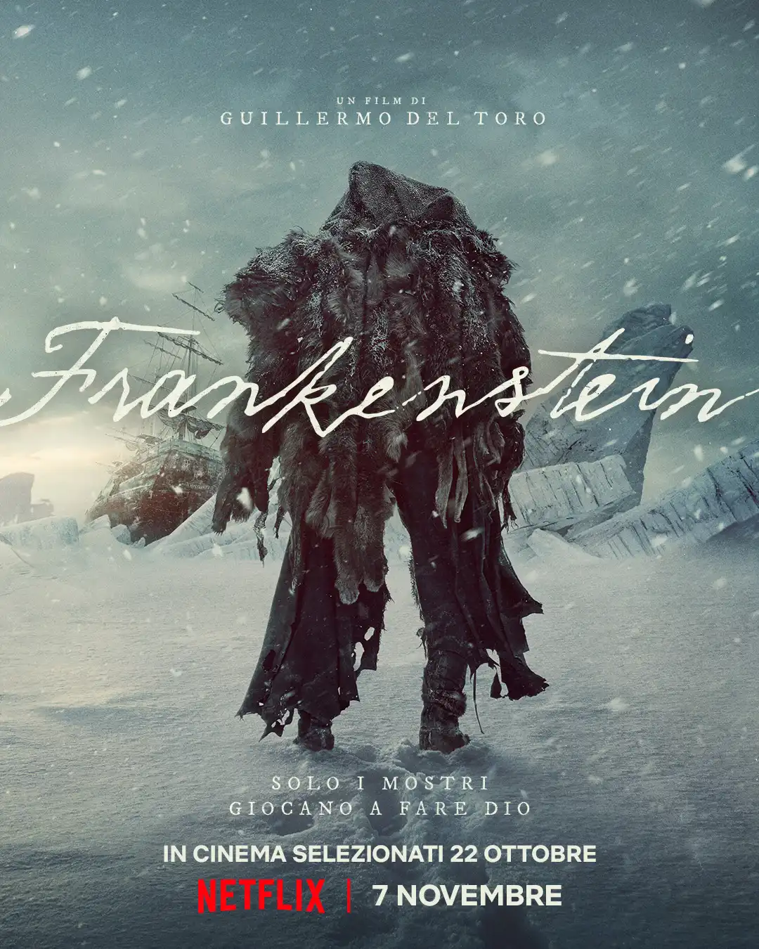 il poster del film Frankenstein, regia di Guillermo del Toro