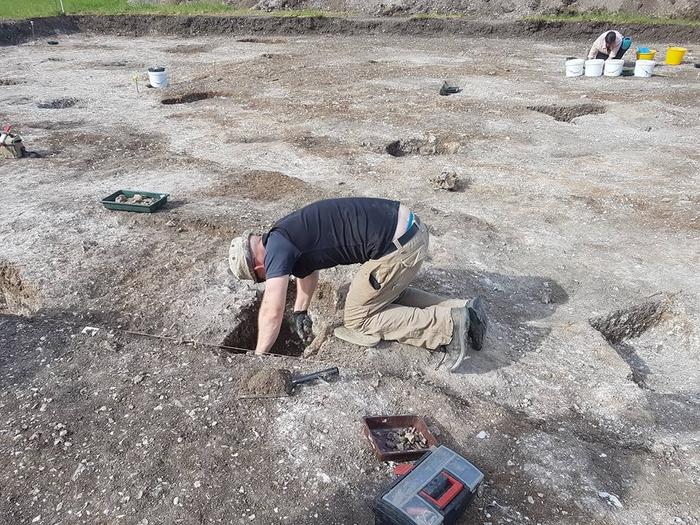 East Chisenbury Midden under excavation. Photo Credits: Cardiff University