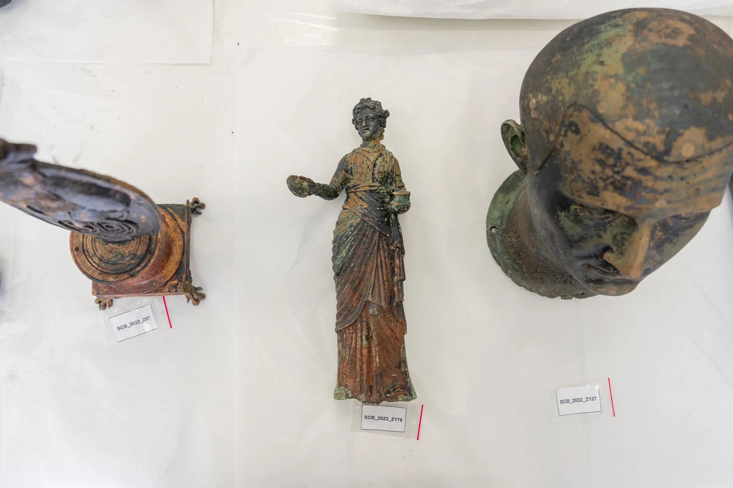 bronzi di San Casciano dei Bagni al laboratorio di restauro di Grosseto