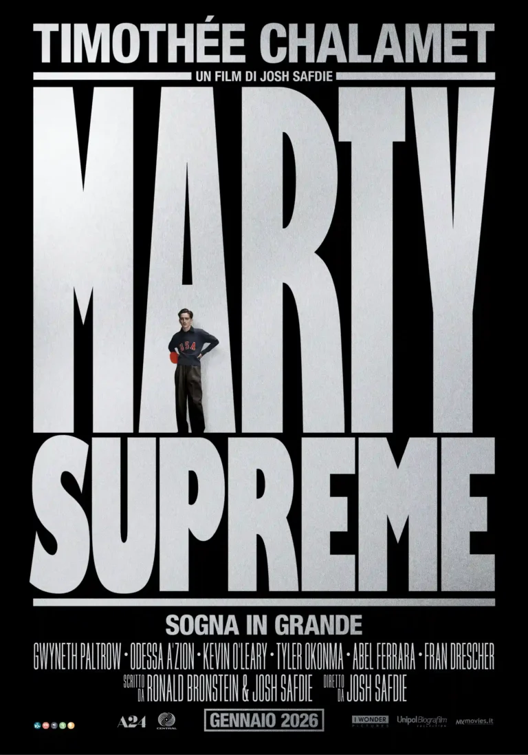 il teaser poster di Marty Supreme, film di Josh Safdie