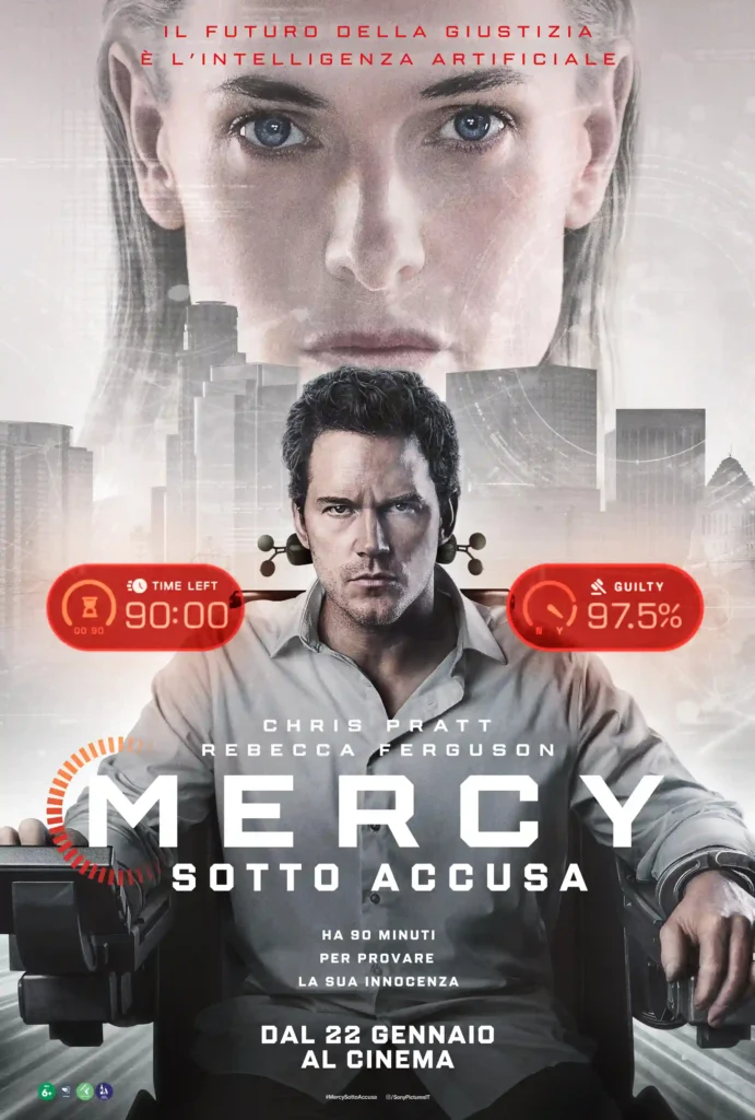 il poster del film Mercy: Sotto Accusa, regia di Timur Bekmambetov