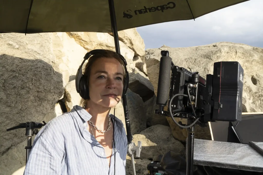 Stefania Rocca sul set del film L’ora di tutti. Crediti per la foto: Metropolitan adv