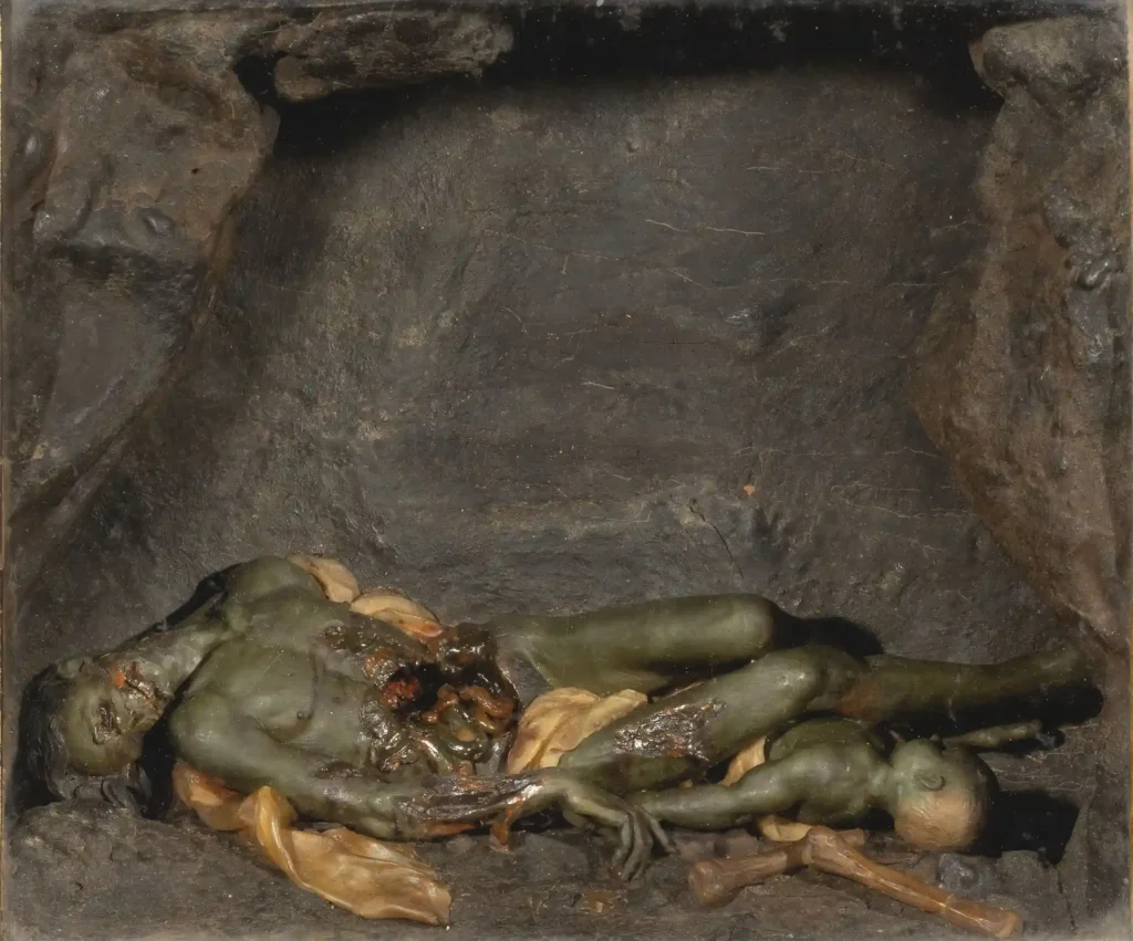 Gaetano Giulio Zumbo(Siracusa, 1656 - Parigi, 1701) Corruzione dei corpi 1698 cera policroma 18 x 21,4 cm Firenze, Gallerie degli Uffizi, Palazzo Pitti, Tesoro dei Granduchi